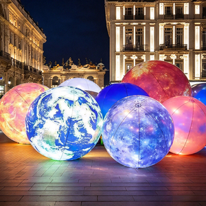 Ballon gonflable publicitaire pas cher en forme <span class=keywords><strong>de</strong></span> lune avec lumière LED, grande taille, pour événements extérieurs et festivals <span class=keywords><strong>de</strong></span> musique, planète gonflable - Product Image 1
