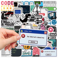 10/50 Stück Programmier-Meme-Aufkleber (Java/JS/PHP/Docker/HTML/Cloud) Computer-Laptop-Aufkleber 404 Netzwerkfehler Vinyl Wasserdicht