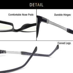 แว่นตากรอบสี่เหลี่ยมสีเทาแจ็คสแควร์สีดำ TR90 ป้องกันแสงสีฟ้า แว่นอ่านหนังสือสำหรับทุกเพศ รุ่น 5137 - Product Image 4