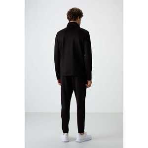 Ensemble de survêtement en tissu scuba noir pour homme Bran, décontracté, respirant, taille adulte - Product Image 1