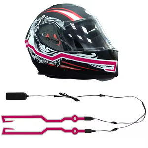 <span class=keywords><strong>Casque</strong></span> de bricolage durable <span class=keywords><strong>bande</strong></span> de LED paire de lumière réfléchissante moto équitation Signal EL produits casques clignotants - Product Image 1