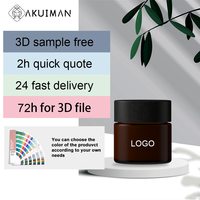 Contenant Cosmétique Rond de Luxe Premium Rechargeable Vide Mini Pot en Verre Ambré 5g 10ml et Boîte