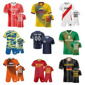 2025 Neues Einfarbiges Sport-Trikot mit Logodruck Fußballteam-Uniform Fußballbekleidung Shirt-Trikot-Set - Product Image 5