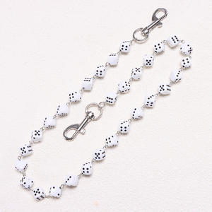 Cadena de cintura unisex con dados acrílicos coloridos, cadena corporal de una sola capa para uso diario. - Product Image 4