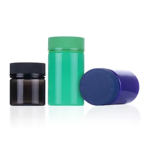 Wholesale 60ml 120ml Pill Tablet Packing Jar Container PET Plastic Vitamin Capsule Bottle
