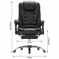 Chaise de bureau de direction à dossier haut en cuir PU noir, siège de bureau inclinable réglable