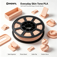 Filamen Printer 3D Desktop FDM Universal DIMENFIL PLA Warna Kulit Dasar 1.75mm 1kg 200C