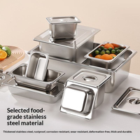 Plateaux Gastronomiques en Acier Inoxydable SS304, Bac Rectangulaire GN pour Cuisine Commerciale, Contenant Alimentaire pour Hôtels et Restaurants