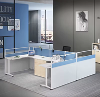 Table d'ordinateur de bonne qualité Postes de travail de bureau Cabines Poste de travail pour 4 personnes Mobilier de bureau