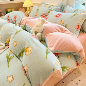 Housse de <span class=keywords><strong>couette</strong></span> en <span class=keywords><strong>polaire</strong></span> corail épaisse pour l'hiver, <span class=keywords><strong>double</strong></span> <span class=keywords><strong>face</strong></span>, <span class=keywords><strong>polaire</strong></span> moelleux, ensemble de quatre pièces, drap de lit <span class=keywords><strong>double</strong></span>, drap housse, <span class=keywords><strong>couette</strong></span> - Product Image 6