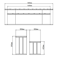 Support de rangement double pour haltères en chêne rouge, compatible avec les commandes en gros, avec inspection rigoureuse de l'emballage pour la logistique transfrontalière, pour haltères de gym et usage domestique