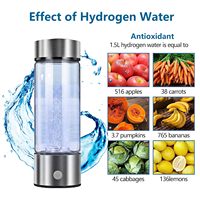 Bouteille d'eau à hydrogène avec logo personnalisé d'usine générateur d'eau à hydrogène bouteille de générateur d'eau à hydrogène en verre portable rechargeable