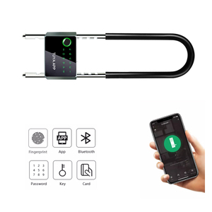 Cerradura de puerta inteligente con huella dactilar para <span class=keywords><strong>bicicleta</strong></span>, dispositivo de bloqueo antirrobo con alarma y batería de larga duración, para Moto - Product Image 3
