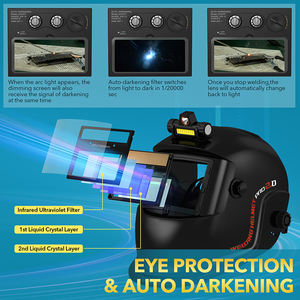 TRQ 2 capteur d'arc large ombre 4/9-13 TIG/MIG/ARC <span class=keywords><strong>masque</strong></span> de soudeur personnalisable phare <span class=keywords><strong>LED</strong></span> assombrissement automatique casque de soudage solaire - Product Image 3