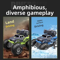 Voiture jouet tout-terrain amphibie à double mode de pulvérisation d'eau, 4x4, avec réservoir d'absorption d'eau automatique, en plastique, électrique