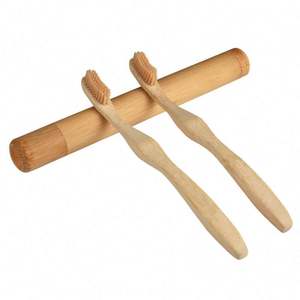 Brosse à dents en bambou pur naturel écologique Brosse à dents portable à cheveux doux Brosses écologiques Outils de nettoyage buccal - Product Image 3