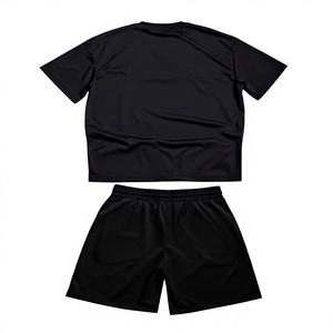 Conjunto de 2 Piezas de Ropa Urbana Estadounidense Personalizada para Hombre, Verano, Camiseta y Pantalones Cortos 100% Algodón Transpirable con Estampado Puff, OEM - Product Image 3