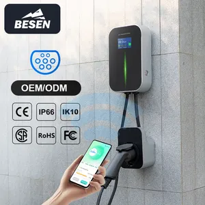 BESEN vente en gros CE TUV RoHS approuvé 16A 32A 7kW 11kW 22kW APP WIFI Mobile Type 2 AC véhicule électrique chargeur de voiture à domicile