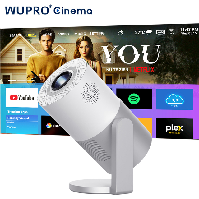 2025 New Arrival Wupro CR50 Mini LCD Proyectores 4K Android Smart BT Wifi 200ANSI Lumens Outdoor Movie Portable Projector
