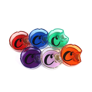 YC asbak mobil pintar <span class=keywords><strong>100mm</strong></span> kaca saku bulat harga grosir Aksesori merokok pintar Logo kustom - Product Image 1