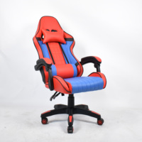 Chaise de jeu en cuir de style racing avec accoudoirs inclinables, chaise de jeu PC pour e-sport