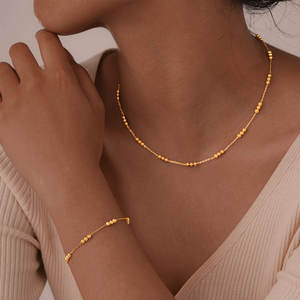 Parures de bijoux de luxe en acier inoxydable 316L plaqué or 18 carats, inaltérables et résistantes à la décoloration, haute qualité, pour femmes - Product Image 1