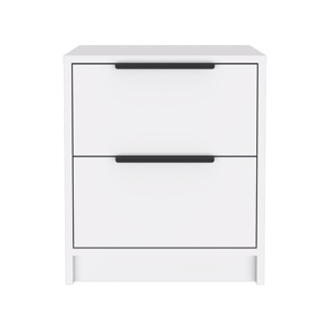 Cannon 2-Drawer Nightstand <b>White</b> Modern <b>Bedside</b> Storage <b>Cabinet</b> for Bedroom - Product Image 4
