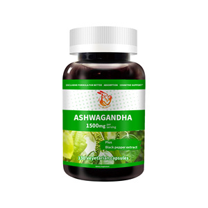 Cápsulas de Ashwagandha Herbal Natural para el Bienestar General, Promueven el Equilibrio del Estado de Ánimo, Cápsulas de Suplemento Herbal Natural con Pimienta Negra - Product Image 1