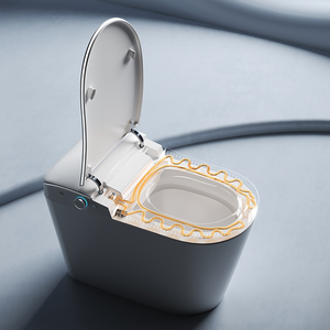 WC intelligent monobloc au design moderne avec télécommande, bidet, céramique intelligente, armoire de salle de bain avec siège chauffant - Product Image 6