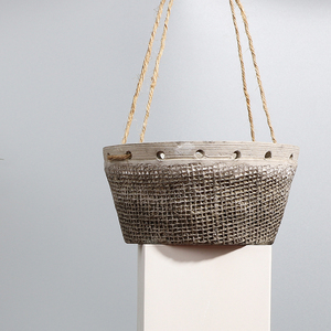 Fantaisie jute design effet intérieur extérieur décoratif ciment planteurs suspendus/béton flottant pots succulents pour <span class=keywords><strong>jardin</strong></span> - Product Image 2