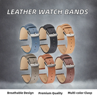 Bracelet de montre connectée en cuir véritable de luxe OEM personnalisé, souple et respirant, avec fermoir en acier inoxydable et boucle ardillon, vente en gros directe usine