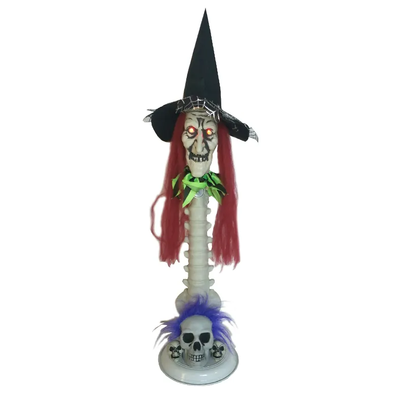 Decoração de mesa halloween esqueleto boneca bruxa com luz led