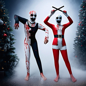 Disfraz de Payaso Unisex Zentai con Manchas de Sangre, Ropa de Actuación para Adultos, Estilo Transfronterizo - Product Image 1