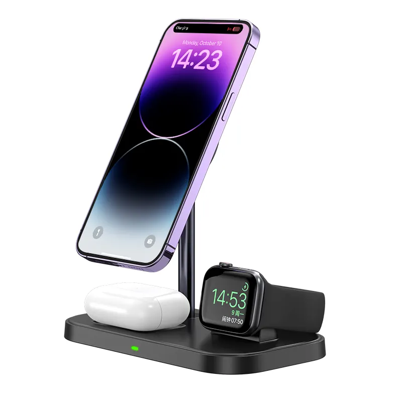 New Arrival 3 in 1 Magnetic Wireless Phone Charger For iPhone 14 Plus 13 12 Mini Pro Max Apple Watch Airpods