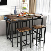 NBHY 5 Pcs Table haute de cuisine et chaises Pub Coffee Counter Bar Breakfast Table Set