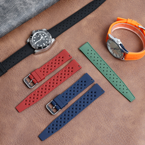 Bracelets de montre en caoutchouc silicone à faible MOQ d'usine, 18mm 20mm 22mm, étanches, pour montres de sport - Product Image 5