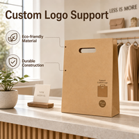 Bolsa de Papel Kraft Marrón Ecológica con Logotipo Personalizado, Asa Reforzada Troquelada, Bolsa de Regalo para Compras, Bolsas de Papel Reciclables y Biodegradables