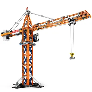 Reobrix 22013 MOC City Construction Machinery Power Tower Crane Electric Remote Control Plastic Building Block Brick Model Toys