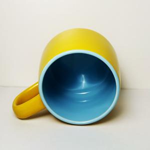 Custom <b>Ceramic</b> Mug Yellow Blue Interior Single <b>Cup</b> With Handle Business Gifts - Product Image 3