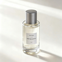 Flacon de parfum en verre à fond épais de 50 ml et 100 ml, flacon pulvérisateur à col serti, atomiseur cosmétique vide, logo personnalisé avec boîte