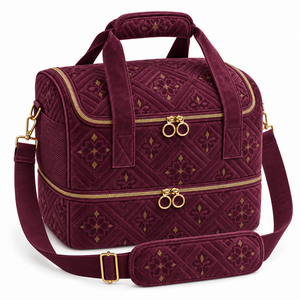 Bolsa Organizadora de Cosméticos de Doble Capa Personalizada con Correa para el Hombro |   OEM/ODM - Product Image 1