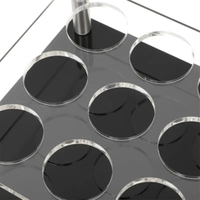 Plateau de service de bouteille en acrylique personnalisé Porte-verres à liqueur en acrylique Présentoir pour verre à vin en acrylique