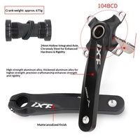 Manivelle de vélo de montagne et de route DFJ en alliage d'aluminium, longueur 170 mm, conception intégrée creuse, roulement haute résistance