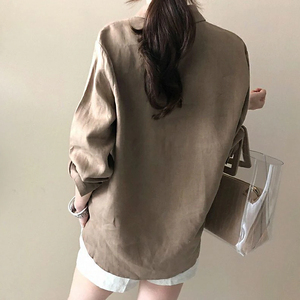 <span class=keywords><strong>Camicia</strong></span> da <span class=keywords><strong>Donna</strong></span> in Cotone e <span class=keywords><strong>Lino</strong></span> Traspirante con Ricami, Bottoni, Tasche, <span class=keywords><strong>Bianca</strong></span> o Kaki, Maniche Lunghe per Ufficio e Lavoro - Product Image 3