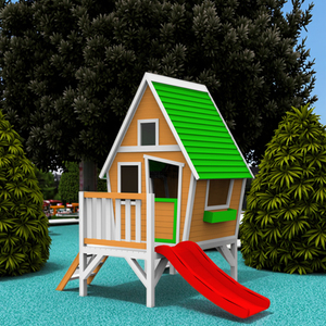 Fun Slide Tower Casa <span class=keywords><strong>de</strong></span> juegos <span class=keywords><strong>de</strong></span> <span class=keywords><strong>madera</strong></span> para niños Jardín al aire libre con pintura ecológica <span class=keywords><strong>y</strong></span> certificación <span class=keywords><strong>FSC</strong></span> - Product Image 4