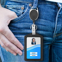 Porte-badge rétractable de bureau porte-carte d'identité personnalisé boucle de certificat manchon de carte de certificat en Pu
