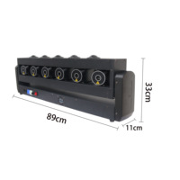Barre de lumière laser 3-en-1 DMX512 à six têtes pivotantes 500mW RGBW, activée par le son, pour scène DJ, IP33 Ra90, KTV, boîte de nuit, mariage