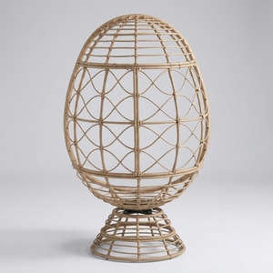 Poltrona a uovo girevole di tendenza, resistente, per esterni, da giardino, a forma di <span class=keywords><strong>nido</strong></span> d'uccello, in vimini, sospesa, rotonda, reclinabile in rattan - Product Image 6