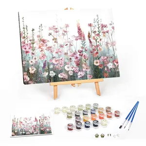 Chenistory pittura con i numeri fiore per bambini pittura fai da te con i numeri fiori pittura a olio con i numeri kit fiore