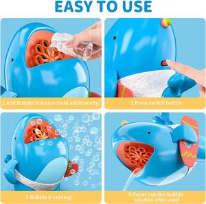 Machine à bulles de baleine de dessin animé, fête pour enfants, Machine à bulles automatique pour l'été, activité de plein air, soufflage de bulles - Product Image 3